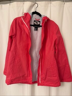 The Black Dog Pink Hooded Rain Jacket